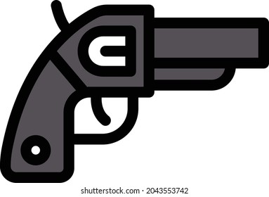 revolver vector line colour icon