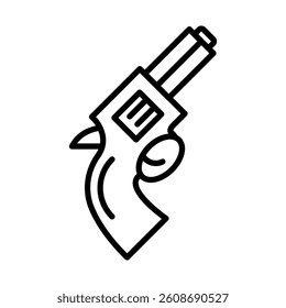 Revolver Vector Line Icon Design