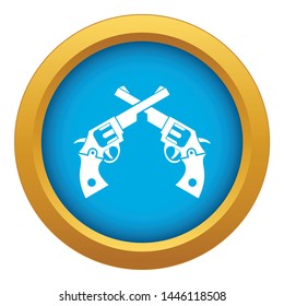 Revolvers icon blue vector isolated on white background for any design