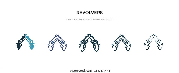 revolvers icon in different style vector illustration. two colored and black revolvers vector icons designed in filled, outline, line and stroke style can be used for web, mobile, ui