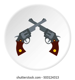 Revolvers icon. Flat illustration of revolvers vector icon for web