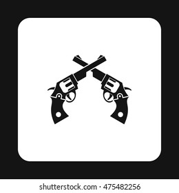 Revolvers icon in simple style isolated on white background. Weapons symbol