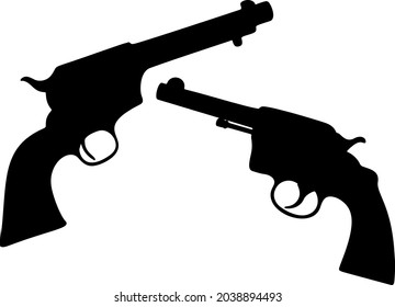 Revólveres incluidos. Armas de fuego. Imagen vectorial.