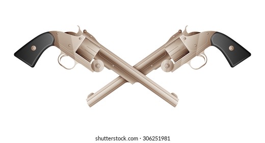 Revolvers isolated on white background, excellent vector illustration, EPS 10