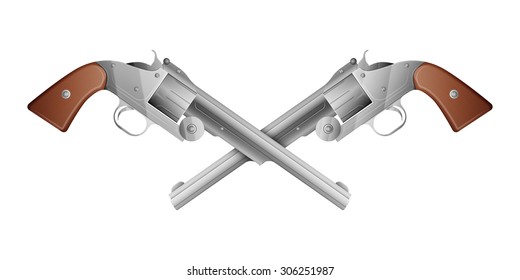 Revolvers isolated on white background, excellent vector illustration, EPS 10