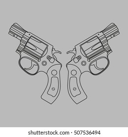 revolvers linear style icon grey background