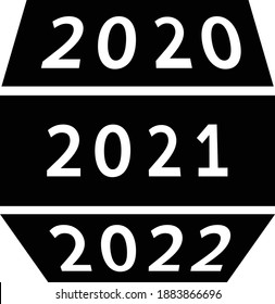 Revolving 2021 Calendar Concept Vector Icon Design, Happy New Year 2021 Symbol on white background, HNY Wishes Sign,