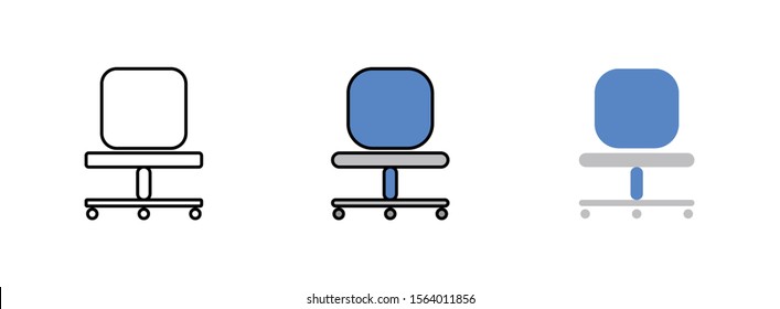 revolving chair icon isolated on white background for web design