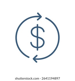 Revolving Dollar Money Cycle Icon. Icon symbol illustration