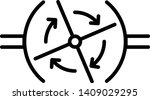 Revolving door icon, line vector illustration