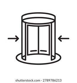 revolving door icon linear style black and white