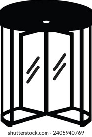 Revolving door icon. Revolving turning door sing. flat style.