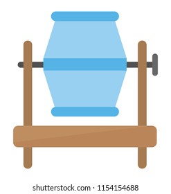 
A revolving drum usually seen at construction site to mix concrete
