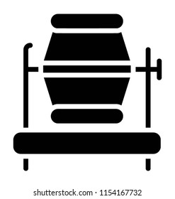 
A revolving drum usually seen at construction site to mix concrete

