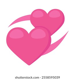 Revolving Hearts Emoji Icon Illustration. Love Vector Symbol Emoticon Design Doodle Vector.