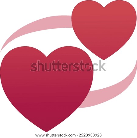 Revolving hearts emoji icon. Trendy colors, popular element symbolizing love and affection, widely used in social media. Emoticon, isolated element.