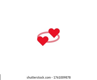 Revolving Hearts vector flat icon. Isolated Revolving Hearts emoji illustration symbol