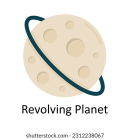 Revolving Planet Vector  Flat Icon Design illustration. Education and learning Symbol on White background EPS 10 File