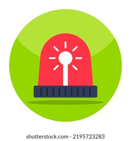 Icono de luz roja giratoria, diseño vectorial de sirena