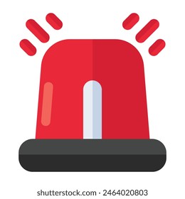 Revolving red light icon, vector design of siren