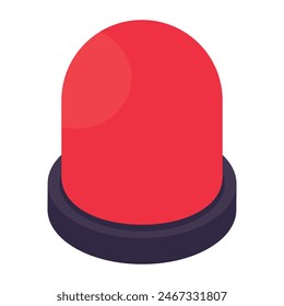 Revolving red light icon, vector design of siren