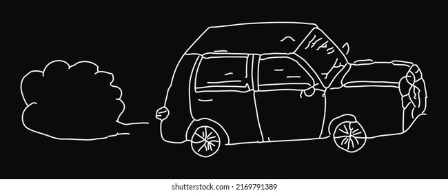 Revving Car Hand Drawn By Child Stock Vector (Royalty Free) 2169791389 ...