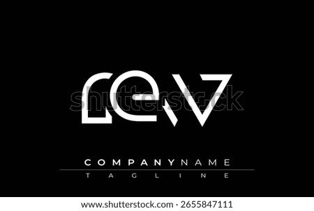 REW abstract letter design. Modern Business Logo Design With Abstract Typography and Contemporary Style