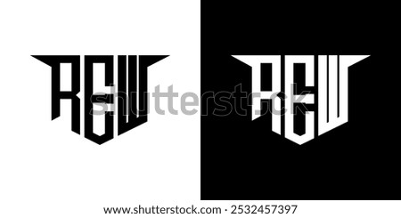 REW letter logo design with white background in illustrator, vector logo modern alphabet font overlap style, calligraphy designs for logo, Poster, Invitation, etc.