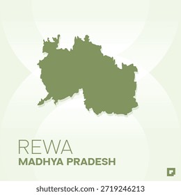 REWA Administrative Division Map, Madhya Pradesh, India – Editable Vector Outline.