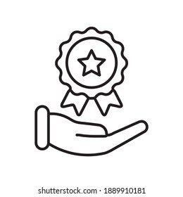Reward achievement performance line icon