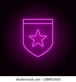 Reward, award, one, first vector icon. Element of simple icon for websites, web design, mobile app, info graphics. Pink color. Neon vector on dark background