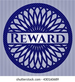 Reward badge with denim texture