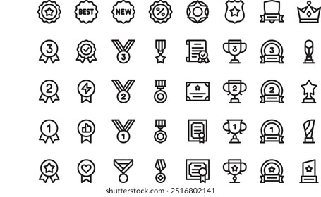 Reward badges icons High-Quality Vector Icons Collection with Editable Stroke. Ideal for Professional and Creative Projects.