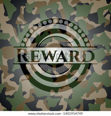 Reward camouflaged emblem. Vector Illustration. Detailed.