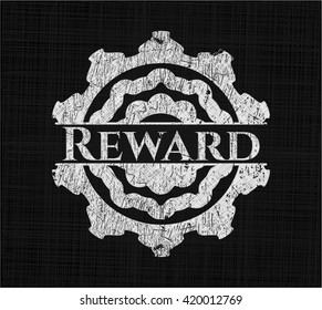 Reward chalkboard emblem written on a blackboard