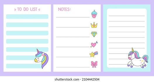 Reward Chart For Kids With Cute Unicorn And Rainbow Design. 