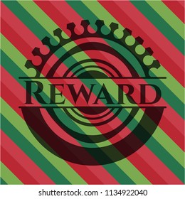 Reward christmas colors style emblem.