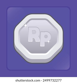 Reward Coin Silver Rupiah Vector Assets for Games