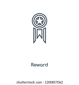 Reward concept line icon. Linear Reward concept outline symbol design. This simple element illustration can be used for web and mobile UI/UX.