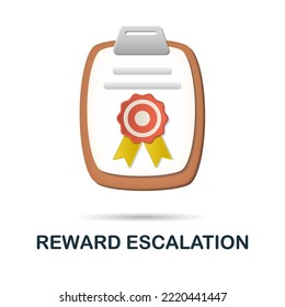 Reward Escalation icon. 3d illustration from neuromarketing collection. Creative Reward Escalation 3d icon for web design, templates, infographics and more