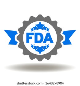 Reward FDA Icon Vector. Food And Drug Administration Approved Stamp Logo.