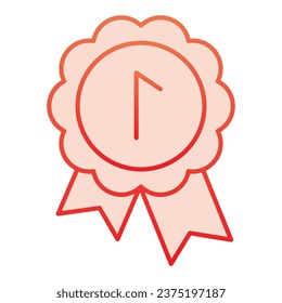 Reward flat icon. Round medal with ribbon red icons in trendy flat style. Award gradient style design, designed for web and app. Eps 10