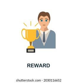 Reward flat icon. Simple sign from gamification collection. Creative Reward icon illustration for web design, infographics and more