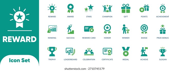 Reward and gamification vectors. Features trophy, medal, badge, and certificate symbols. Ideal for loyalty apps, contests, and success UI.