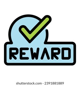 Reward gift icon outline vector. Customer program. Vip service color flat