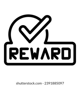 Vector de contorno de icono de regalo de recompensa. Programa del cliente. servicio Vip