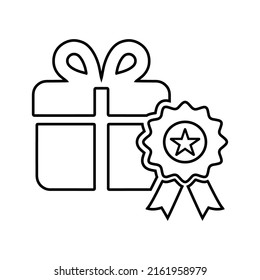 Reward, gift line icon. Outline vector.