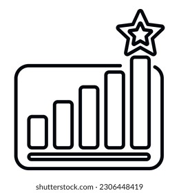Reward graph icon outline vector. Medal winner. Win success