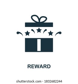 Reward icon. Creative element sign from loyalty program collection. Monochrome Reward icon for templates, infographics and more.