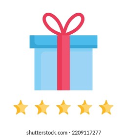 Symbol belohnen. Flaches Design. Geschenkbelohnung des Kunden. Belohnung und Geschenk des Gewinners. Für Präsentationen, Grafikdesign, mobile Applikationen. Vektorgrafik.